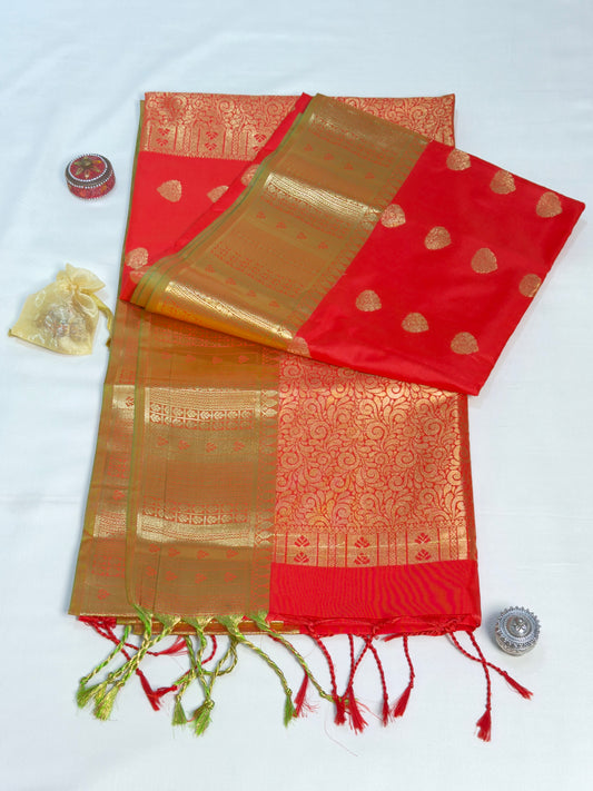 Pure soft silk red saree
